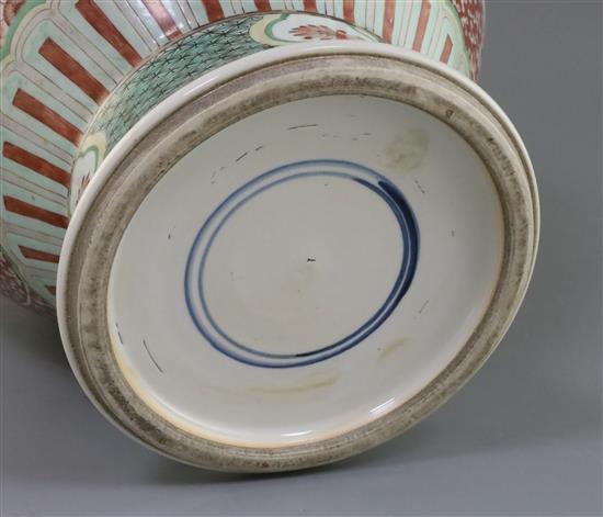 A large Chinese famille verte vase, H. 50cm